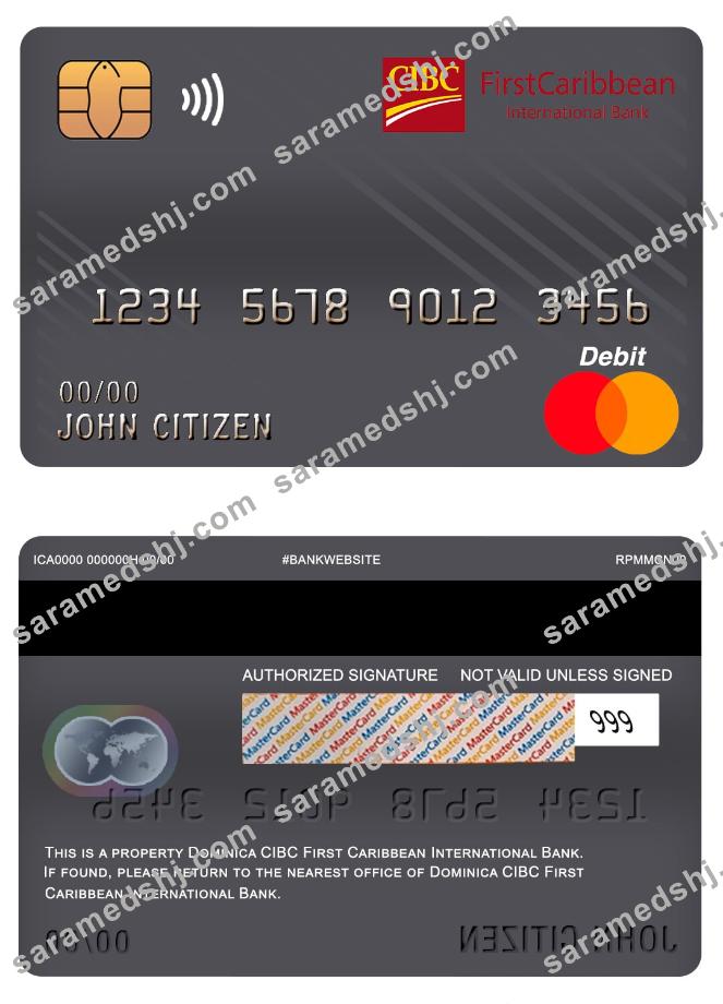 Dominica CIBC First Caribbean International bank master debit card